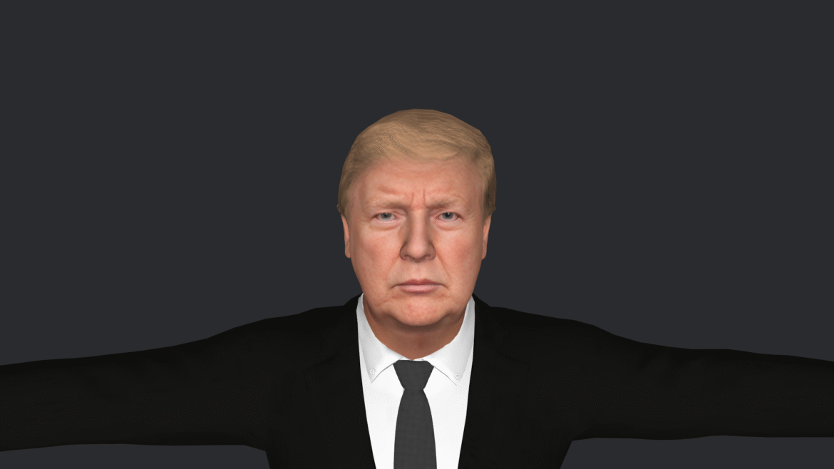 Hyper-Realistic Donald Trump 3D Model in Suit