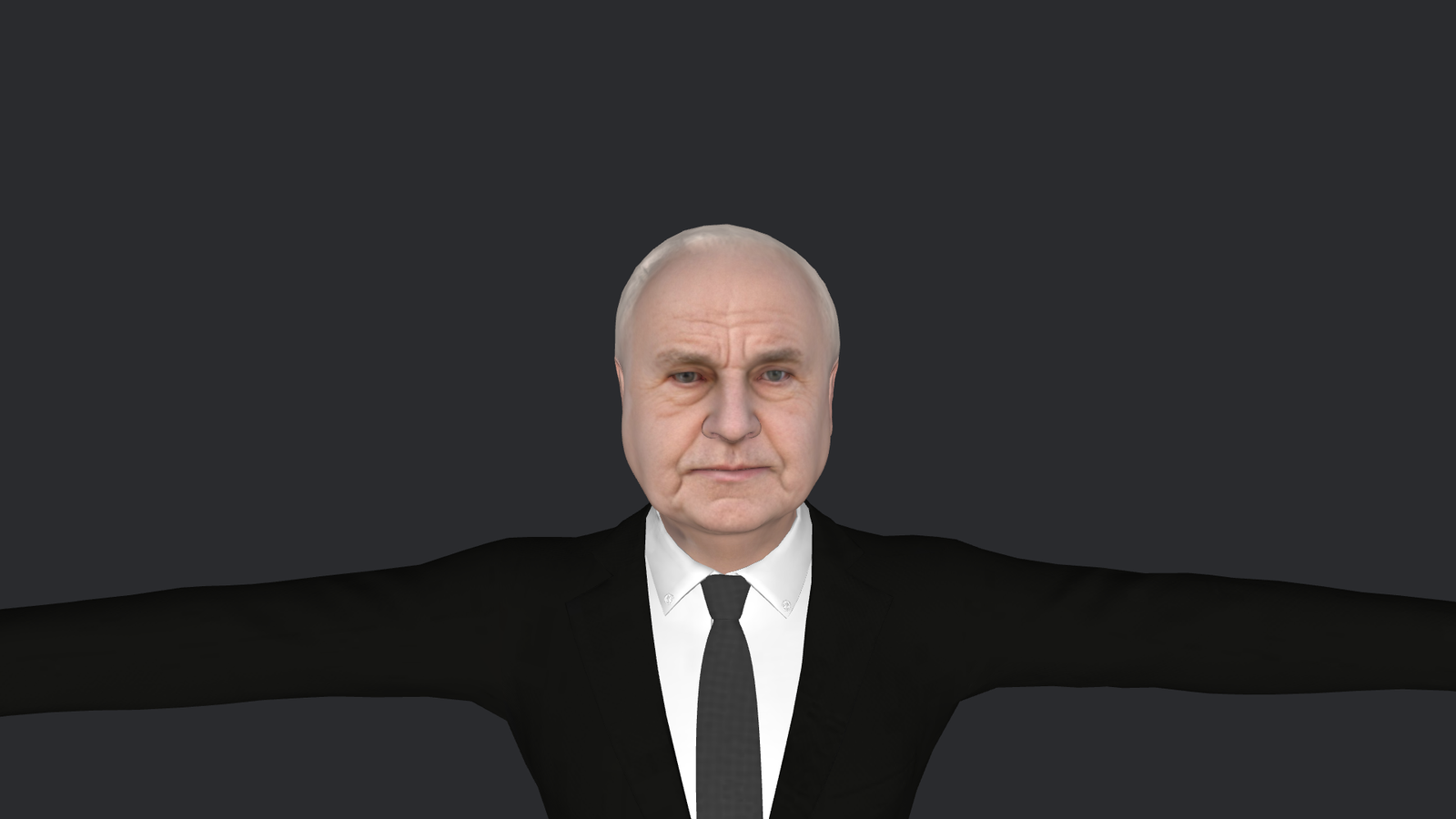 Helmut Kohl Hyper Realistic Full Body Fully Rigged 3D Character