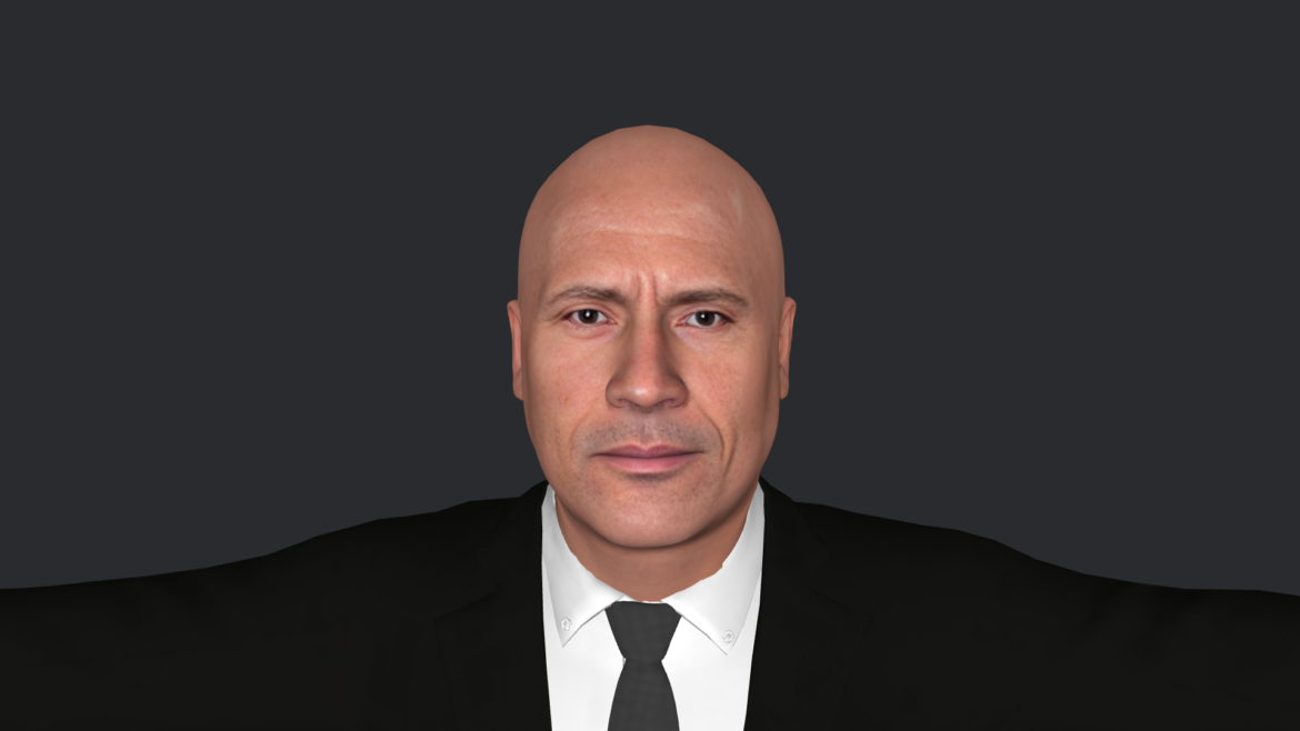 Hyper-realistic Dwayne Johnson The Rock 3D model - Fully rigged for games and animation