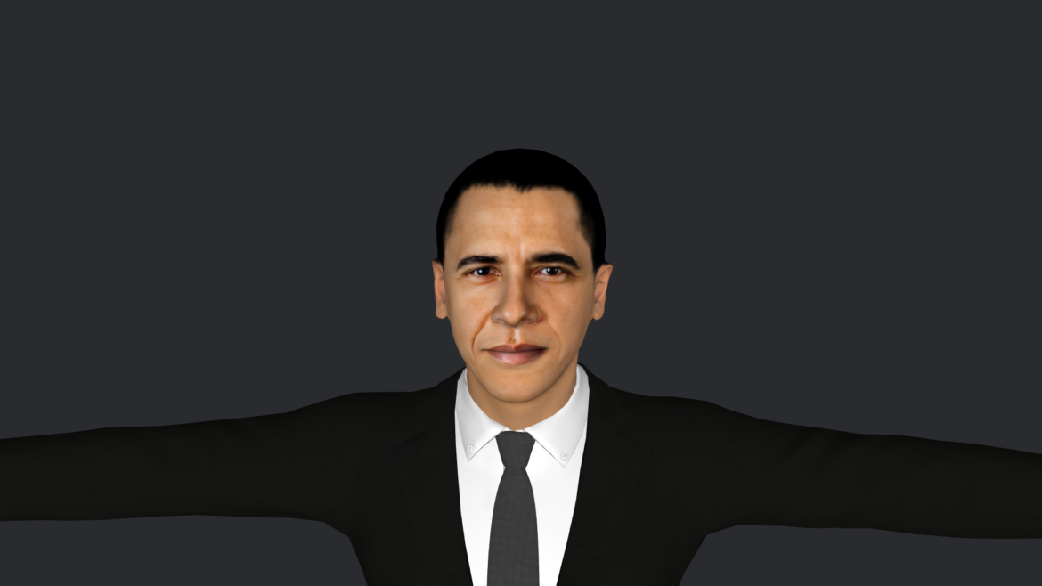 Hyper-realistic Barack Obama 3D model - Fully rigged and game-ready character