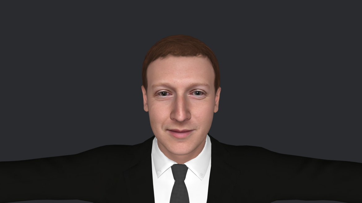 Mark Zuckerberg 3d Model - Mark Zuckerberg hyper realistic full body fully rigged 3D character with 5 outfits for games and animation