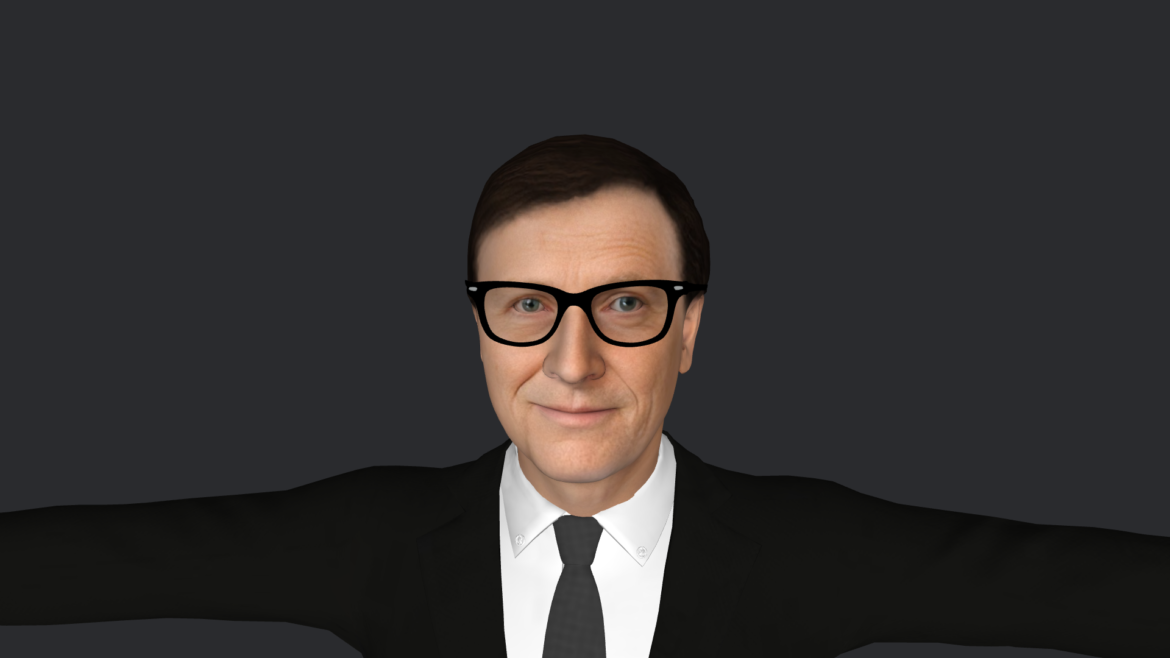 Bill Gates 3d Model - Bill Gates hyper realistic 3D character model with 5 outfits, fully rigged for games and animation.