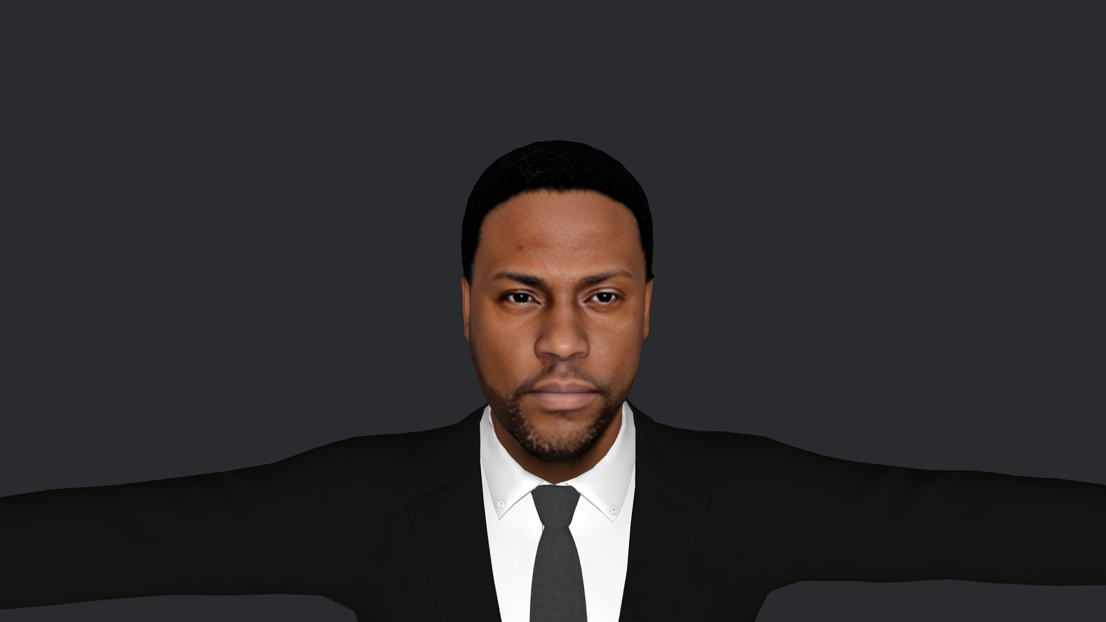 Kevin Hart 3d Model - Kevin Hart hyper realistic full body 3D character model with 5 outfits, fully rigged for games, animation, and metaverse projects by Meta Avatars.