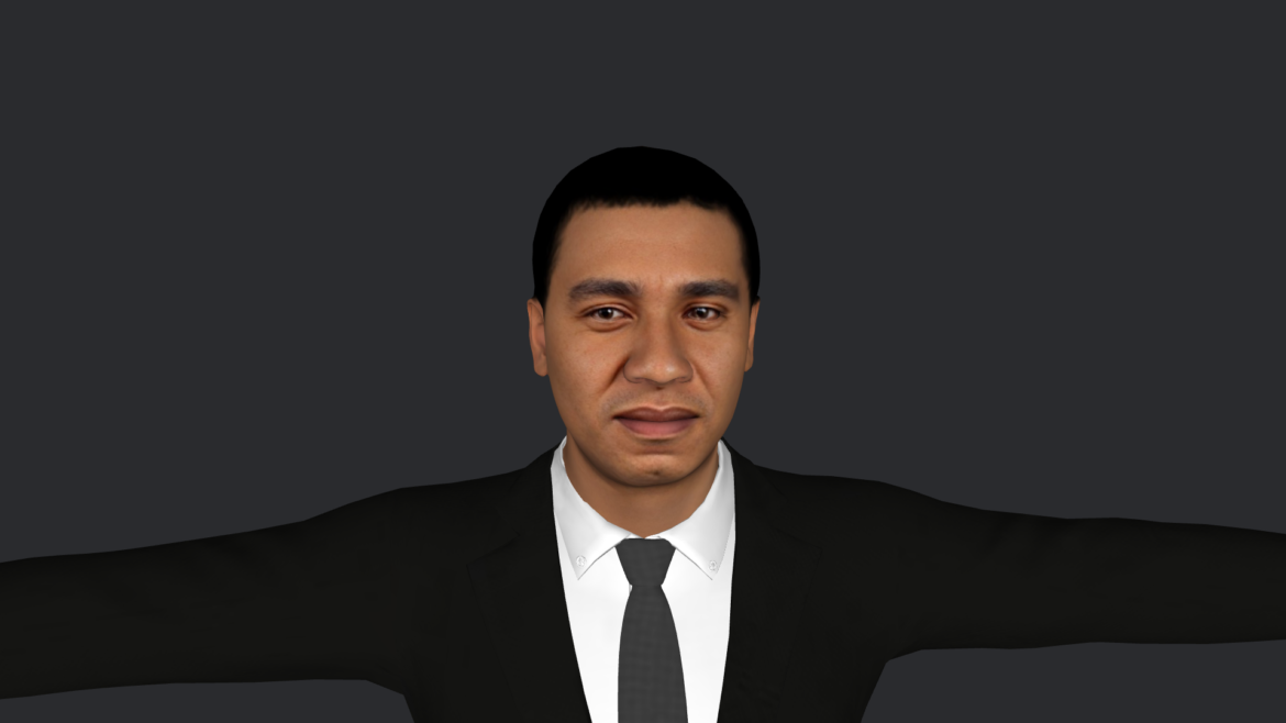 Andrew Holness 3d Model - Andrew Holness hyper realistic full body 3D character with 3 outfits, fully rigged for games, animation, and metaverse projects by Meta Avatars.