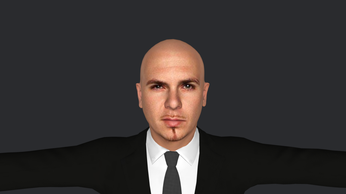 Pitbull Singer 3d Model - Pitbull Singer hyper realistic full body fully rigged 3D model with 5 outfits for games and animation