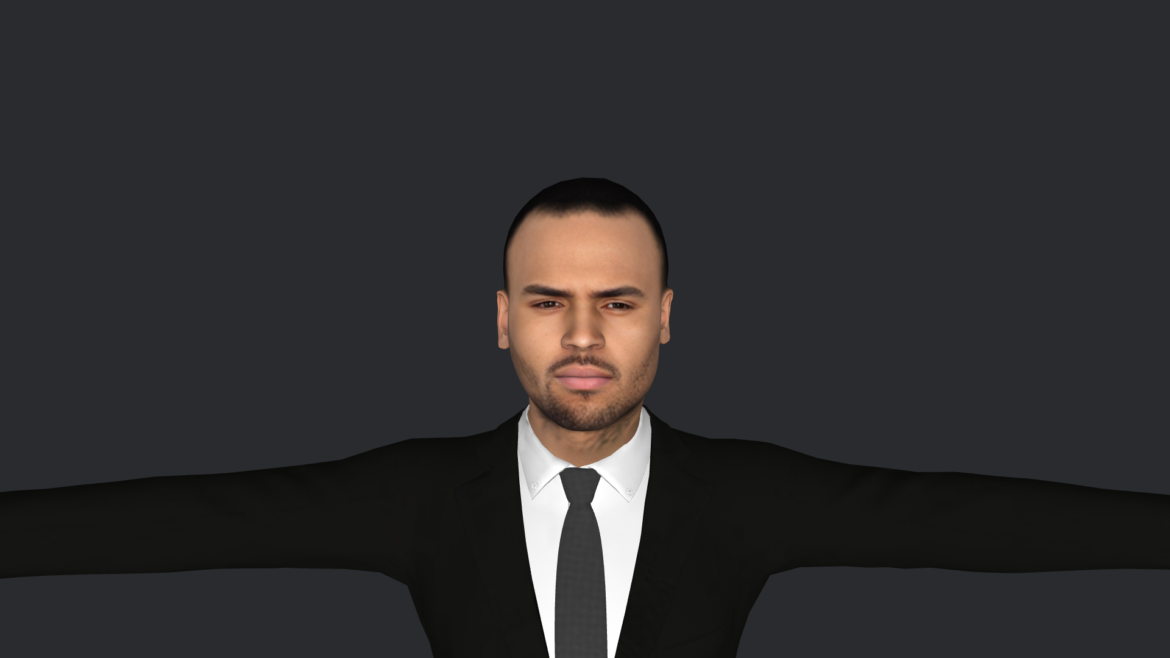 Chris Brown 3d Model - Chris Brown hyper realistic full body fully rigged 3D character model for games, animation, and metaverse projects by Meta Avatars.