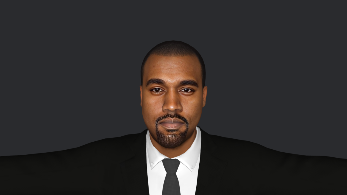 Kanye West 3d Model - Kanye West hyper realistic full body 3D character model with 5 outfits, fully rigged for games, animation, and metaverse projects.