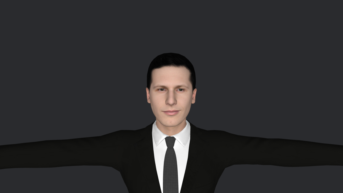Andy Sandberg 3d Model - Andy Sandberg hyper realistic full body 3D character with 6 outfits, fully rigged for games, animation, VR, and AR projects.