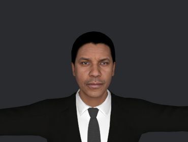 Denzel Washington 3d Model - Denzel Washington hyper realistic full body fully rigged 3D character model for games and animation by Meta Avatars